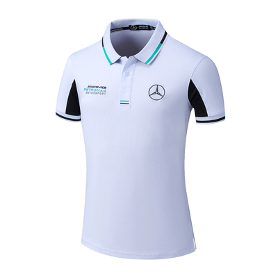 2022 Polo Mercedes-AMG Petronas Motorsport Col Contrasté Coton Homme Manche Courte